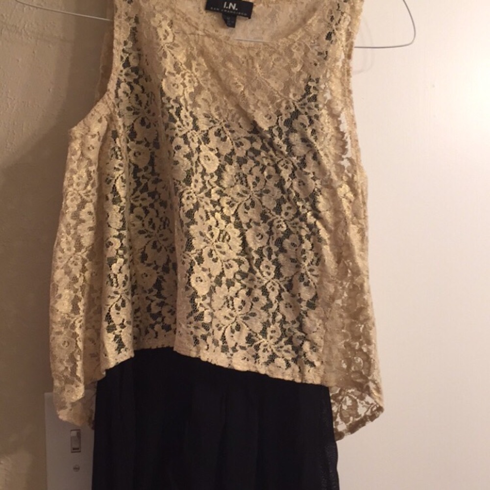 Black and gold top